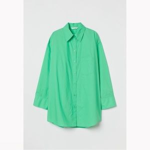 Green Oversized Cotton Shirt
